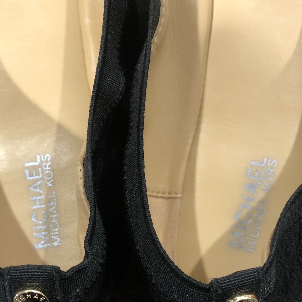 Michael Kors Fulton Ballet Flats Black Sz 10 leather and patent leather Bow&Logo - Picture 5 of 16